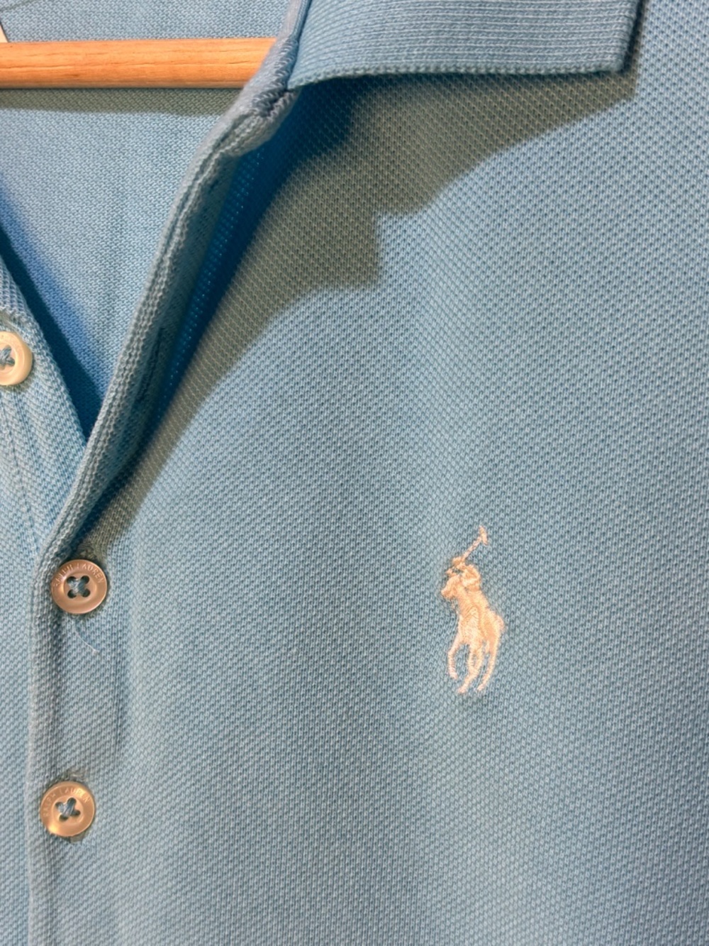 100% Cotton [Ralph Lauren] Turquoise Blue Embroidered Polo Midi Dress | Small - Picture 7 of 12